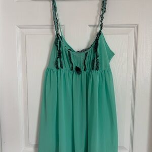 Victoria's Secret Teal and Black Lace Chemise